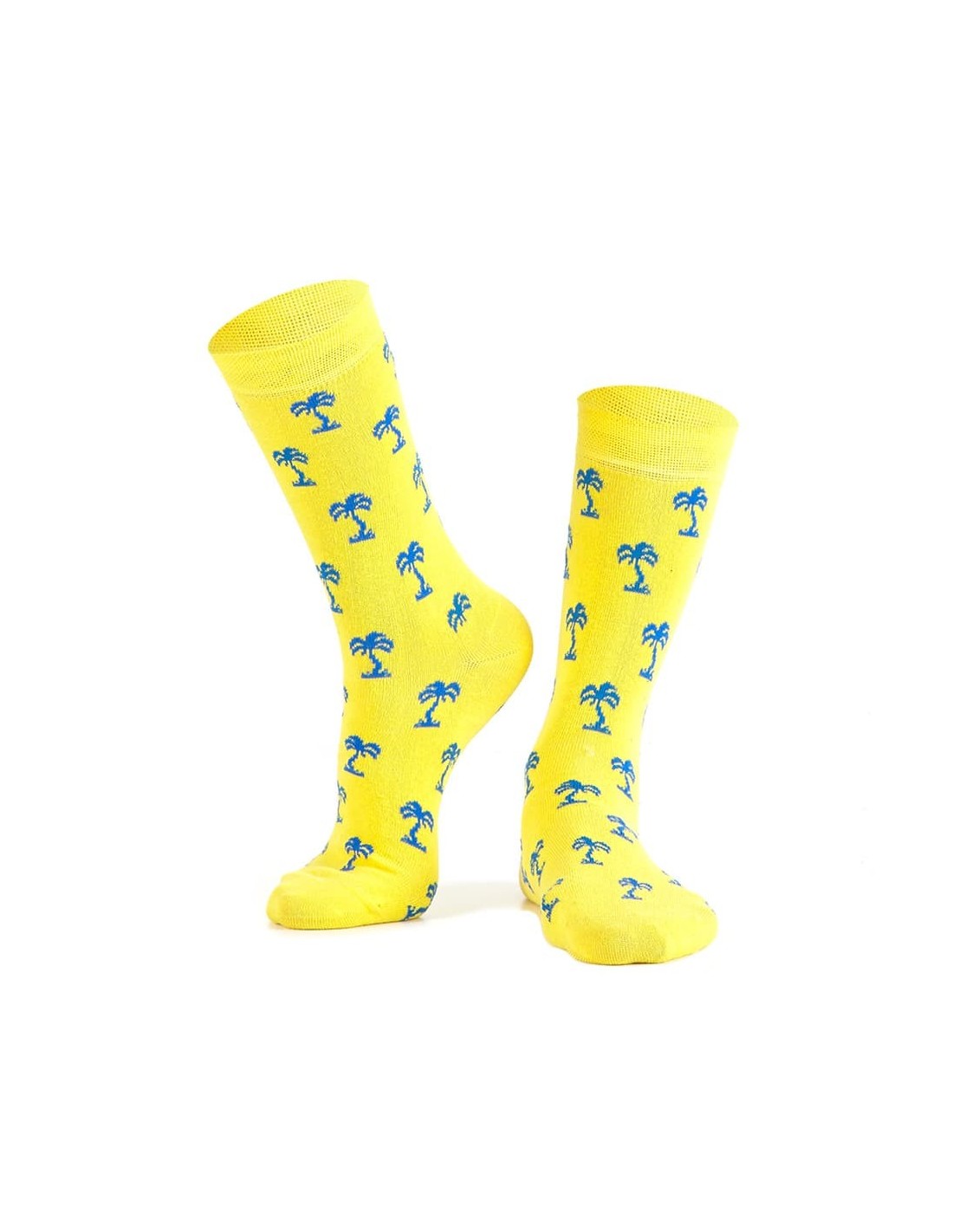 Yellow women\'s socks with palm trees SD25 - Online store - Boutique